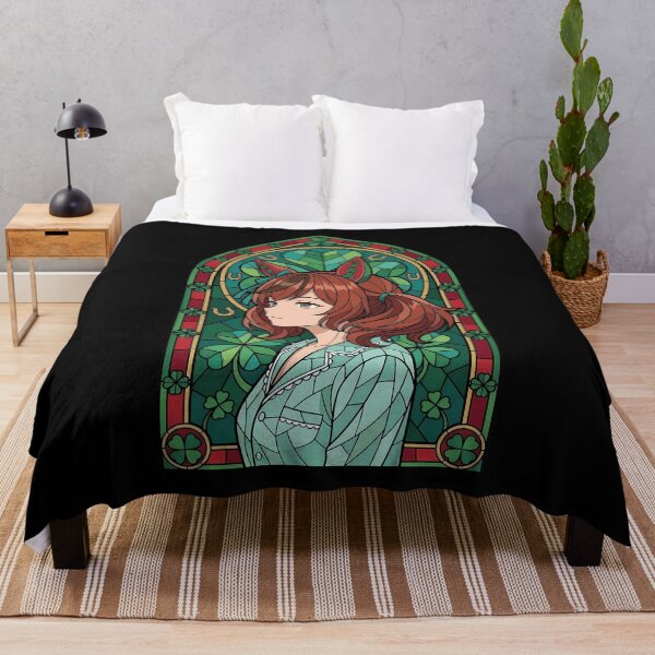 Item preview, Nice Nature Uma Musume Lucky Clover Stained Glass Portrait designed and sold by mildaclairmo.
