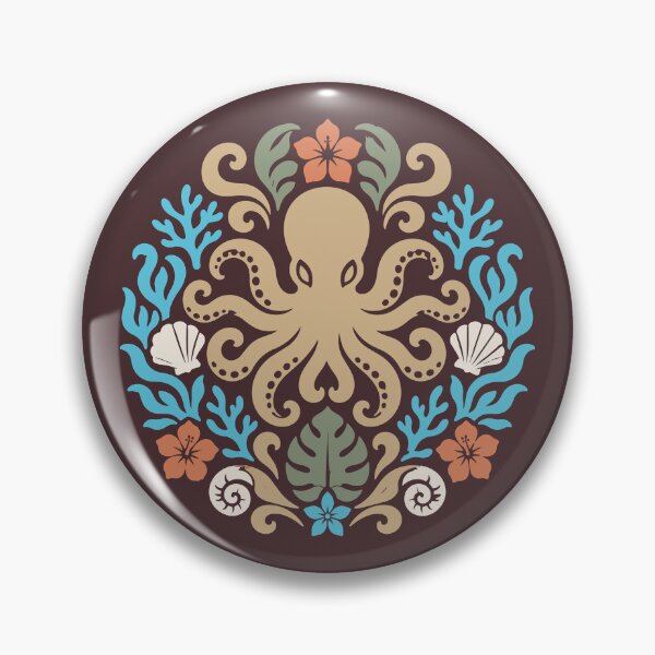 Item preview, Polynesian Fe’e Octopus Medallion – Tropical Tifaifai Art designed and sold by Tahitifaifai.
