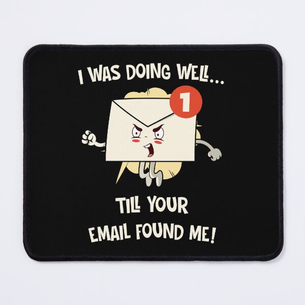 Item preview, Email humor - frustrated inbox office worker funny design (on dark colors) designed and sold by messy-nessie.