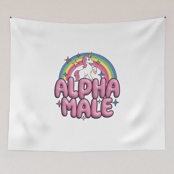Item preview, Funny Alpha Male Rainbow Unicorn Stars Girly Graphic Humor designed and sold by Space Ghettos.