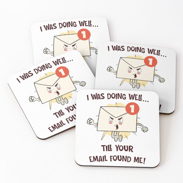 Item preview, Email humor - frustrated inbox office worker funny design (on light colors) designed and sold by messy-nessie.