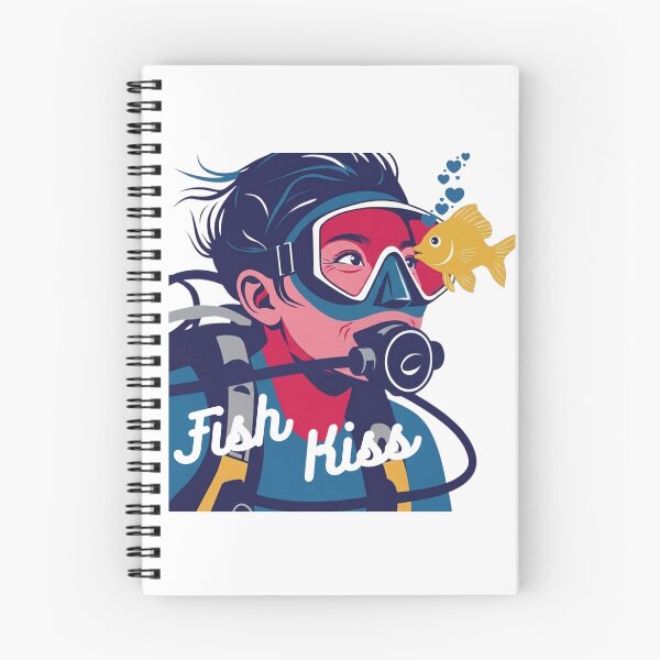 Item preview, Fish Kiss – Scuba Diver & Fish Graphic Tee | Cute Underwater Encounter Design designed and sold by SIGNAL & BLOOM.
