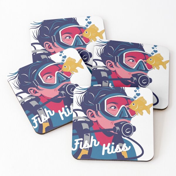 Item preview, Fish Kiss – Scuba Diver & Fish Graphic Tee | Cute Underwater Encounter Design designed and sold by SIGNAL & BLOOM.