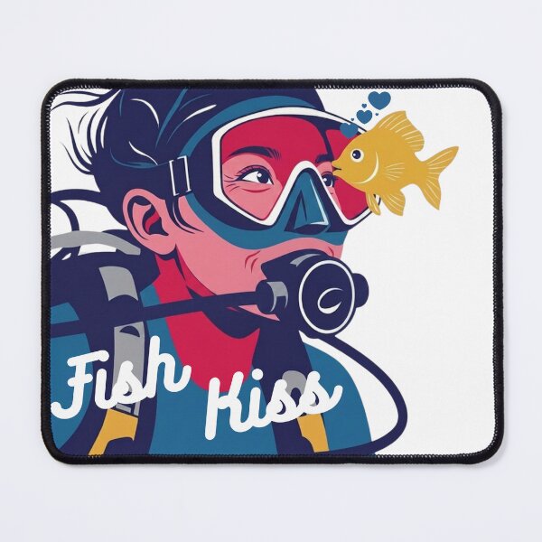 Item preview, Fish Kiss – Scuba Diver & Fish Graphic Tee | Cute Underwater Encounter Design designed and sold by SIGNAL & BLOOM.