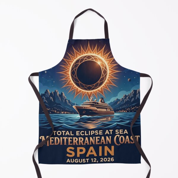 Item preview, Total Eclipse at Sea Mediterranean Coast Spain August 12 2026 Vintage Cruise Tee designed and sold by DreamDesigner01.