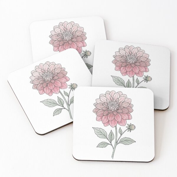 Item preview, Minimal Dahlia Flower Illustration | Botanical Floral Art designed and sold by Softbear Atelier.