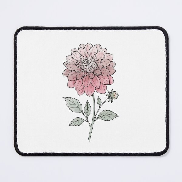 Item preview, Minimal Dahlia Flower Illustration | Botanical Floral Art designed and sold by Softbear Atelier.