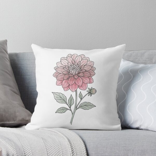 Item preview, Minimal Dahlia Flower Illustration | Botanical Floral Art designed and sold by Softbear Atelier.
