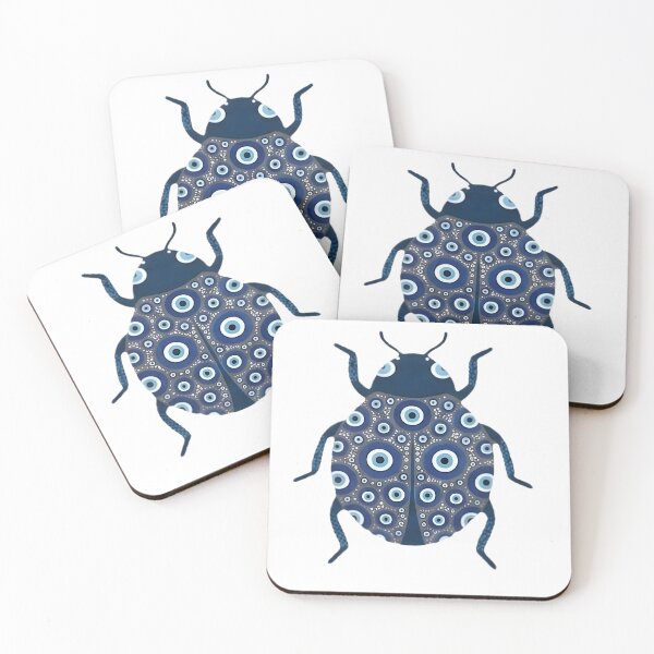 Item preview, Evil Eye Ladybug Spiritual Protection Art designed and sold by WhiteLightPrint.