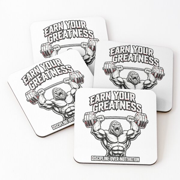Item preview, Earn Your Greatness - Gym Motivational Gorilla / Barbell Fitness Hustle Grind Repeat designed and sold by TeeMint5.