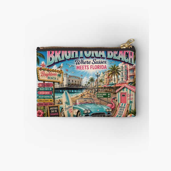 Item preview, Brightona Beach Where Sussex Meets Florida Funny Brighton Travel Design designed and sold by Hornace88studio.