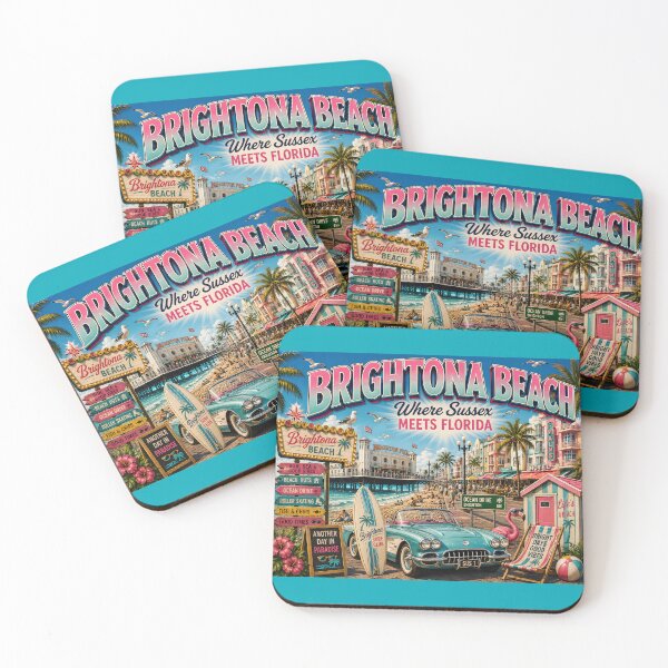 Item preview, Brightona Beach Where Sussex Meets Florida Funny Brighton Travel Design designed and sold by Hornace88studio.