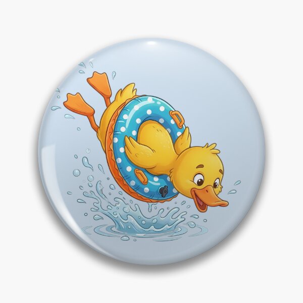 Item preview, Cute Duck Diving in Pool Float - Summer Kawaii Ducky designed and sold by jo-e-basta.