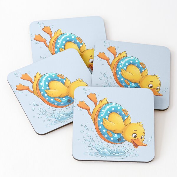 Item preview, Cute Duck Diving in Pool Float - Summer Kawaii Ducky designed and sold by jo-e-basta.