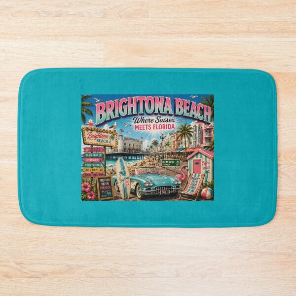 Item preview, Brightona Beach Where Sussex Meets Florida Funny Brighton Travel Design designed and sold by Hornace88studio.