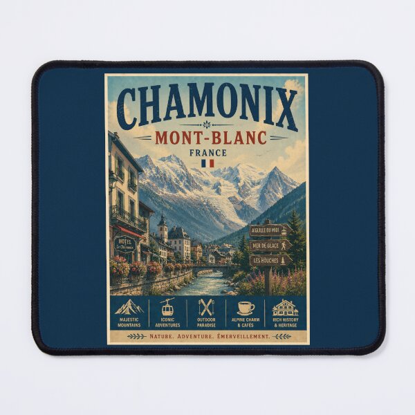 Item preview, Vintage Chamonix Mont-Blanc - France Poster designed and sold by GoodOldVintage.