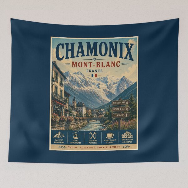 Item preview, Vintage Chamonix Mont-Blanc - France Poster designed and sold by GoodOldVintage.