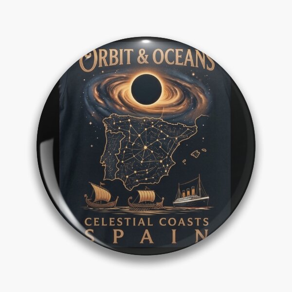 Item preview, Orbit & Oceans Celestial Coasts Spain Solar Eclipse Vintage Teege Tee designed and sold by DreamDesigner01.