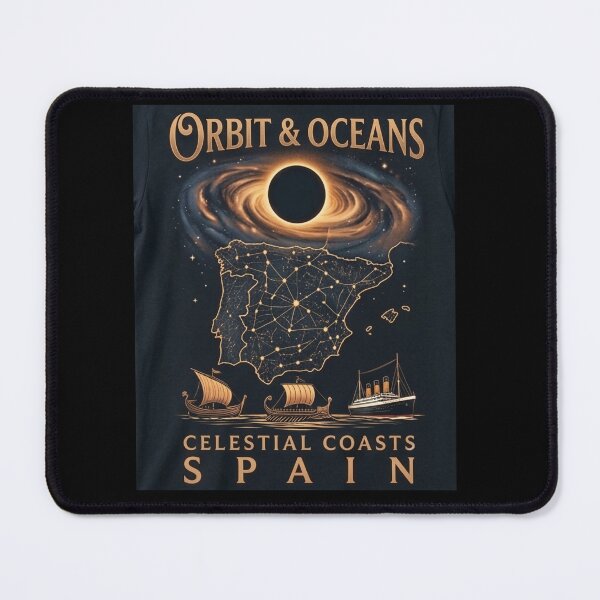 Item preview, Orbit & Oceans Celestial Coasts Spain Solar Eclipse Vintage Teege Tee designed and sold by DreamDesigner01.