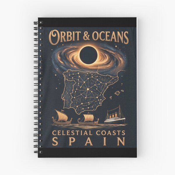Item preview, Orbit & Oceans Celestial Coasts Spain Solar Eclipse Vintage Teege Tee designed and sold by DreamDesigner01.