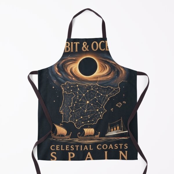 Item preview, Orbit & Oceans Celestial Coasts Spain Solar Eclipse Vintage Teege Tee designed and sold by DreamDesigner01.