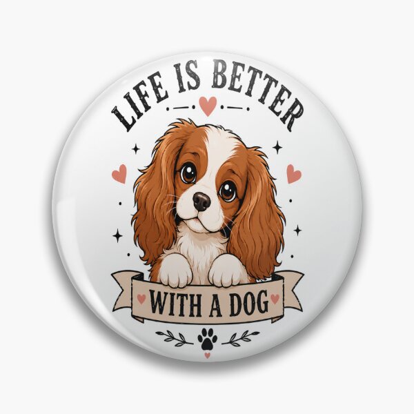 Item preview, Life Is Better With a Dog | Cute Cavalier King Charles Spaniel Cartoon | Dog Lover Gift designed and sold by Moh-nd-Eg.