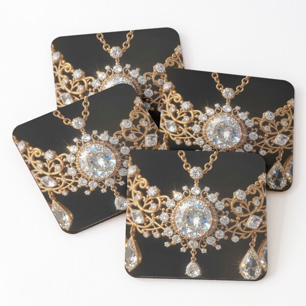 Item preview, Luxury Diamond Ornate Filigree Necklace Design designed and sold by MFMart.