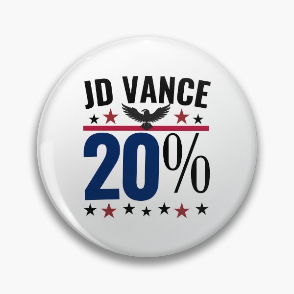 Item preview, JD Vance 20 Percent Political Statement Typography Shirt for Conservative Supporters designed and sold by Teetreasure2.