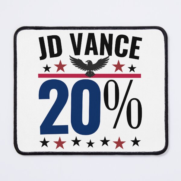Item preview, JD Vance 20 Percent Political Statement Typography Shirt for Conservative Supporters designed and sold by Teetreasure2.