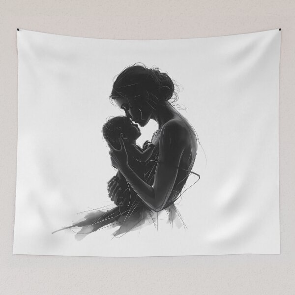 Item preview, Pure Devotion – Mother and Child Silhouette designed and sold by jo-e-basta.