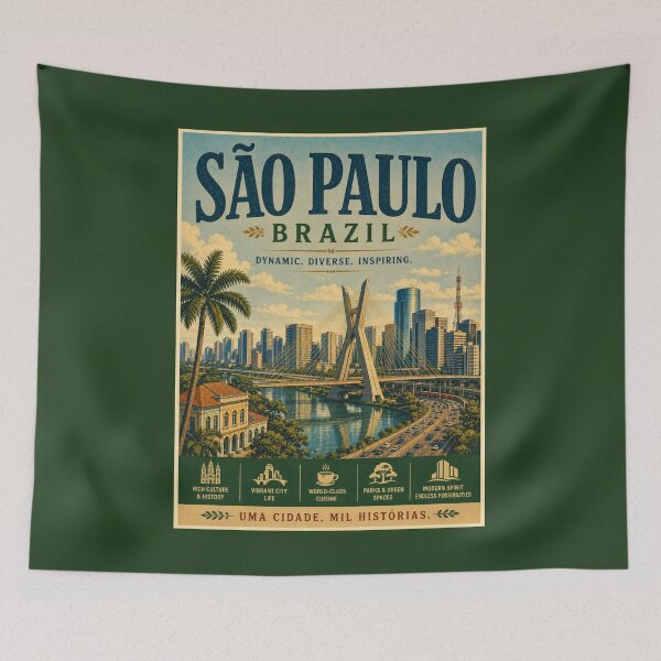Item preview, Vintage São Paulo - Brazil Poster designed and sold by GoodOldVintage.