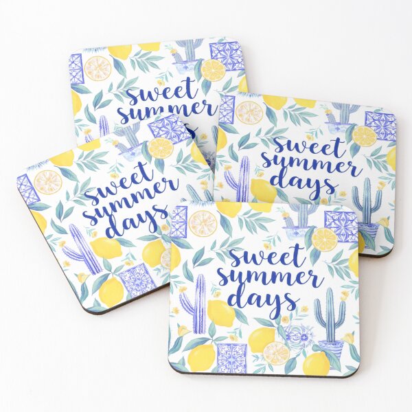 Item preview, Sweet Summer Days Lemon and Cactus Pattern designed and sold by jo-e-basta.