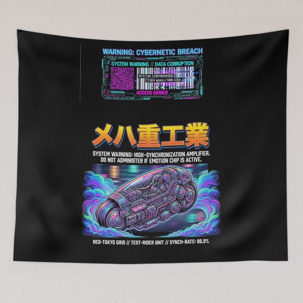 Item preview, MEHA Heavy Industries Cyberpunk Bike T-Shirt // Hackable QR Code designed and sold by YunsCozyCorner.