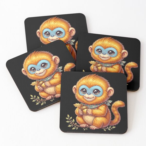 Item preview, Golden Snub-Nosed Monkey Cute Kawaii designed and sold by redsharkuk.