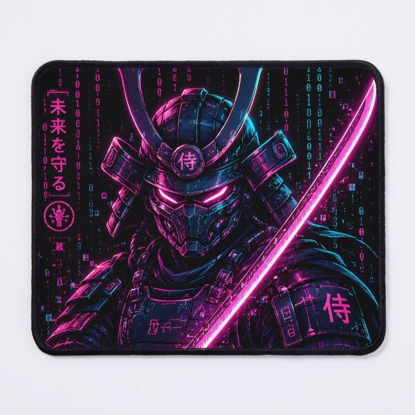 Item preview, Cyber Samurai Synthwave Neon Cyberpunk Katana Warrior designed and sold by ROGK.
