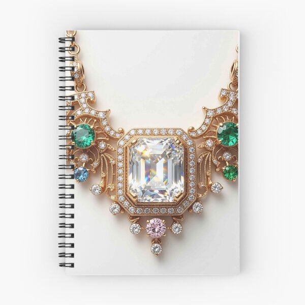 Item preview, Luxury Emerald & Diamond Ornate Gold Necklace Design designed and sold by MFMart.