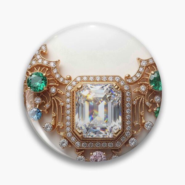 Item preview, Luxury Emerald & Diamond Ornate Gold Necklace Design designed and sold by MFMart.