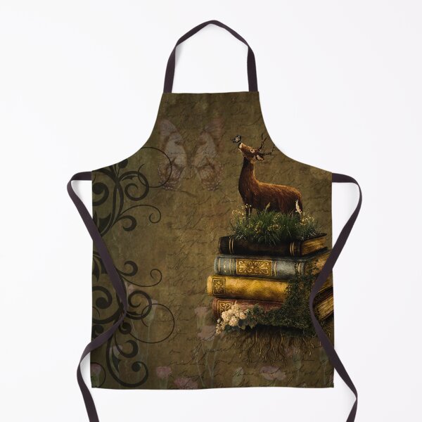 Item preview, Mystical Stag on Vintage Book Stack Art designed and sold by ArtistsAtticWI.