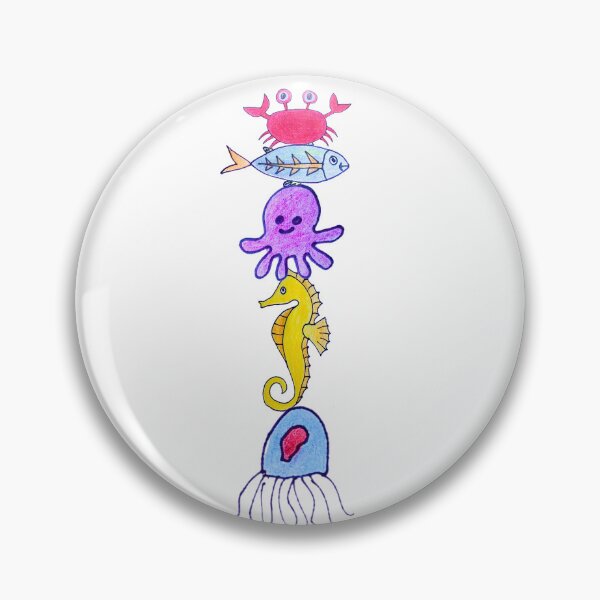 Item preview, Vertical Ocean Friends Stack Illustration designed and sold by Boy and Belugee.