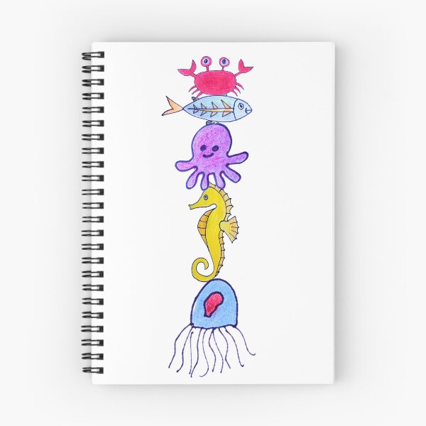 Item preview, Vertical Ocean Friends Stack Illustration designed and sold by Boy and Belugee.