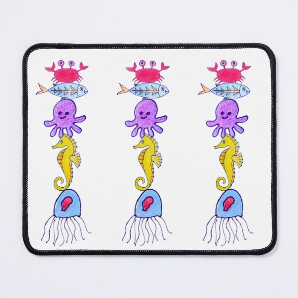 Item preview, Vertical Ocean Friends Stack Illustration designed and sold by Boy and Belugee.