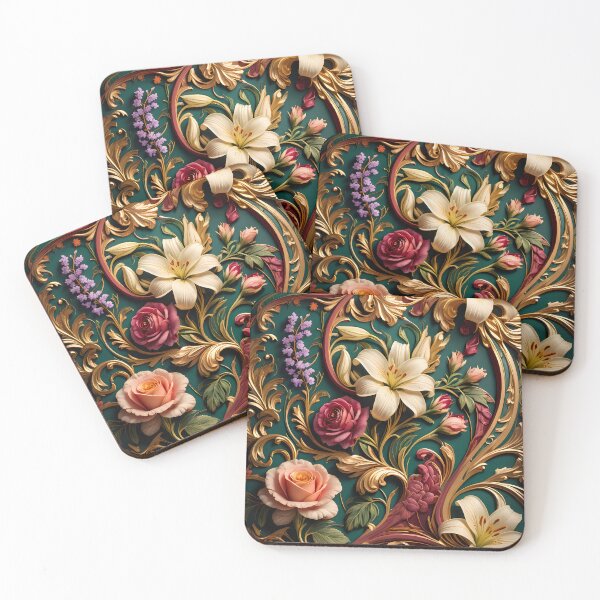 Item preview, Luxury Art Nouveau Floral Pattern with Roses and Lilies designed and sold by jo-e-basta.