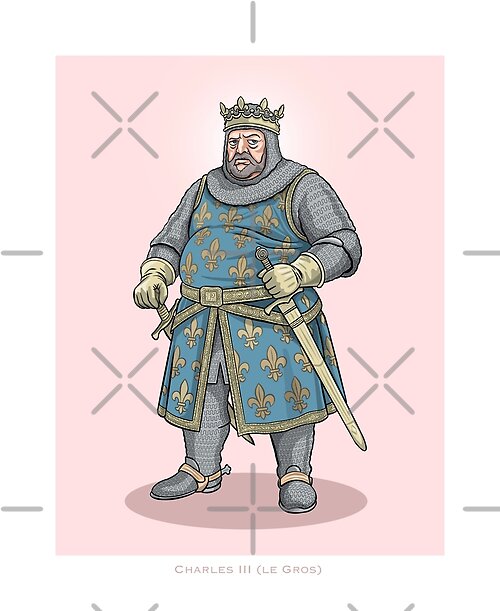Vista previa del artículo con la obra «Charles the Fat of France | by MacKaycartoons», diseñado y vendido por MacKaycartoons.