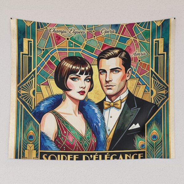 Item preview, LE CHIC PARISIEN 1927 Art Deco Paris Soiree Vintage Gatsby Poster designed and sold by RAMIX-Y2K.