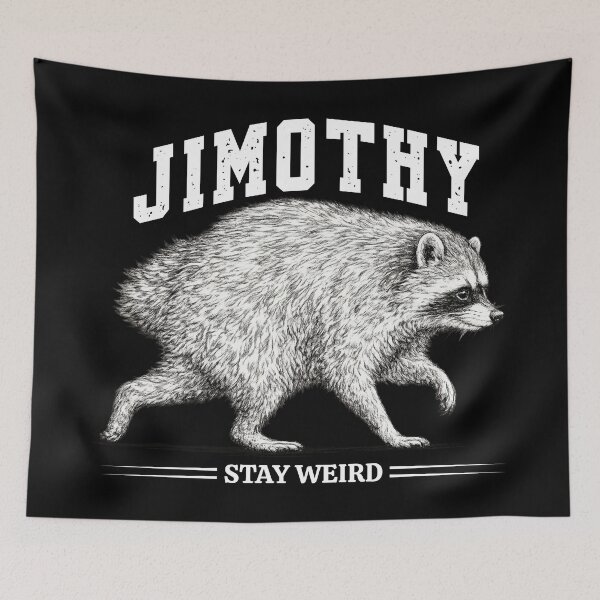 Item preview, Jimothy Raccoon Stay Weird Vintage Meme Art for Wildlife & Internet Humor Fans designed and sold by Teetreasure2.
