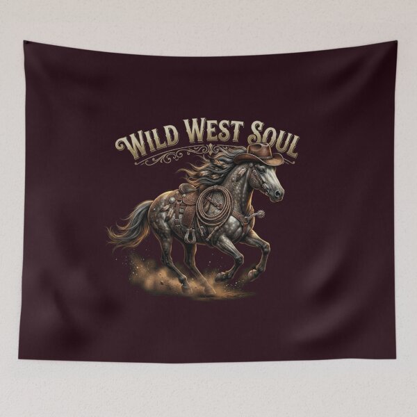 Item preview, Wild West Soul Galloping Horse Cowboy Western Spirit Art designed and sold by Evelashop.