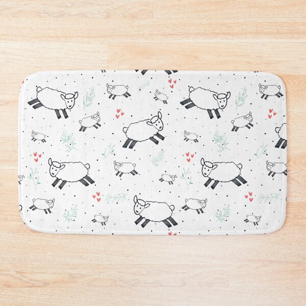 Item preview, Cute Hand Drawn Fluffy Sheep Repeat Pattern designed and sold by Boy and Belugee.