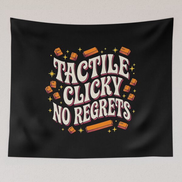 Item preview, Retro Tactile Clicky No Regrets Mechanical Keyboard designed and sold by AdyKurniawan.