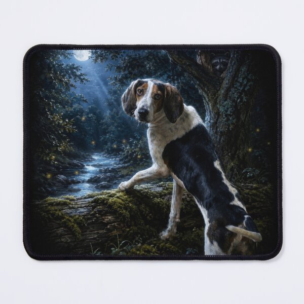Item preview, The Moonlit Tracker - Real Rescue Coonhound Mix Painting designed and sold by RescueHeart10.