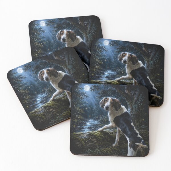 Item preview, The Moonlit Tracker - Real Rescue Coonhound Mix Painting designed and sold by RescueHeart10.